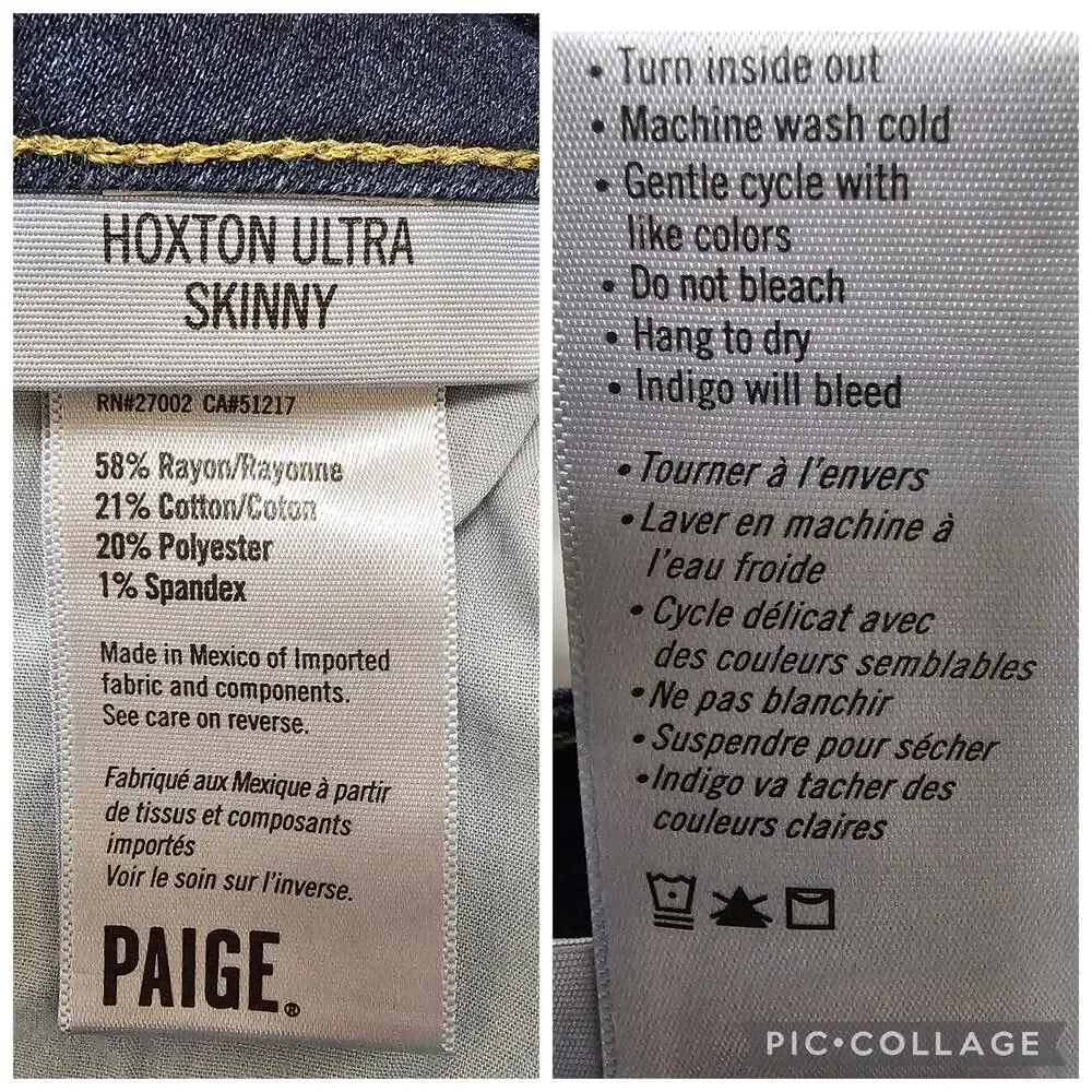 PAIGE Hoxton Ultra Skinny in Sania Medium to Dark Blue Wash Size 30